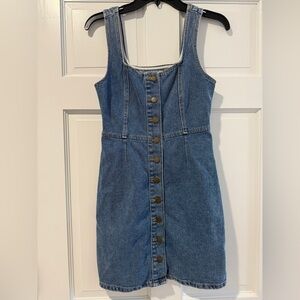 Urban Outfitters Dress Size 2 Denim Button Up Mini Sleeveless y2k 100% Cotton